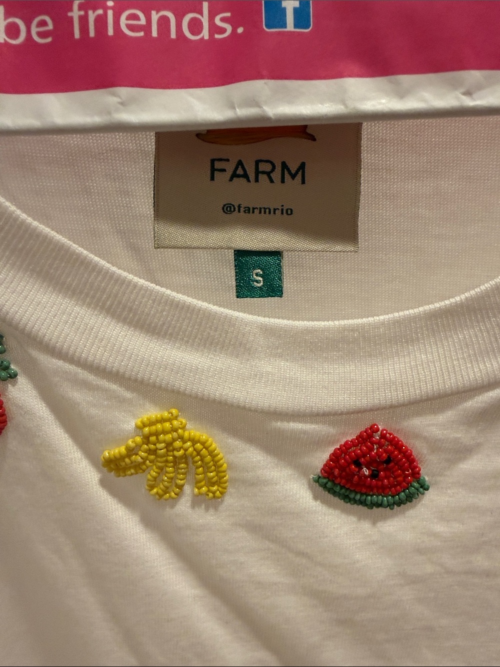 FARM Rio White Tank Top with Colorful Fruit Embroidery - Picture 3 of 4